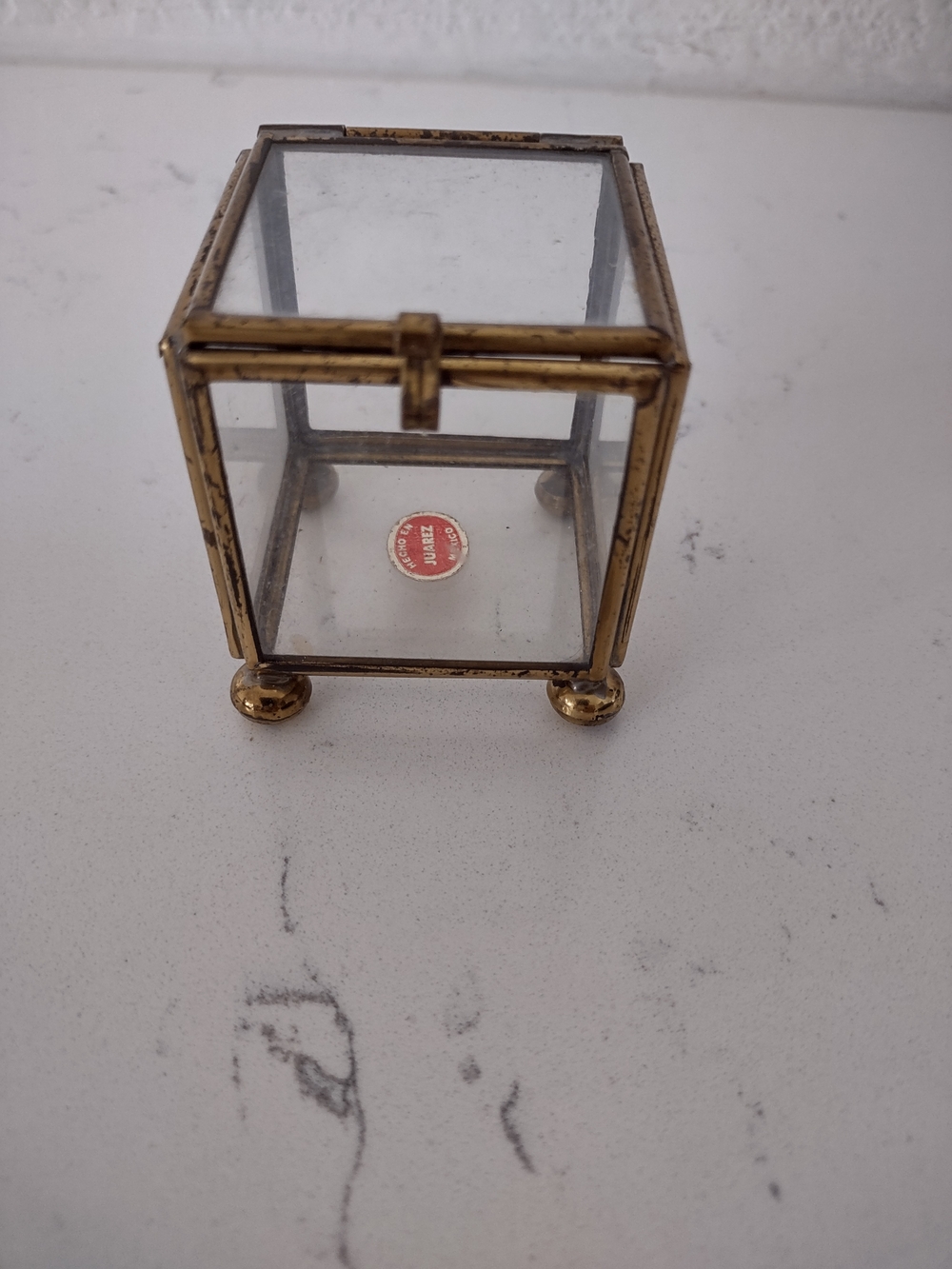 Glass and Brass Jewelry Display Box - Gold Finish